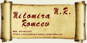 Milomira Romčev vizit kartica